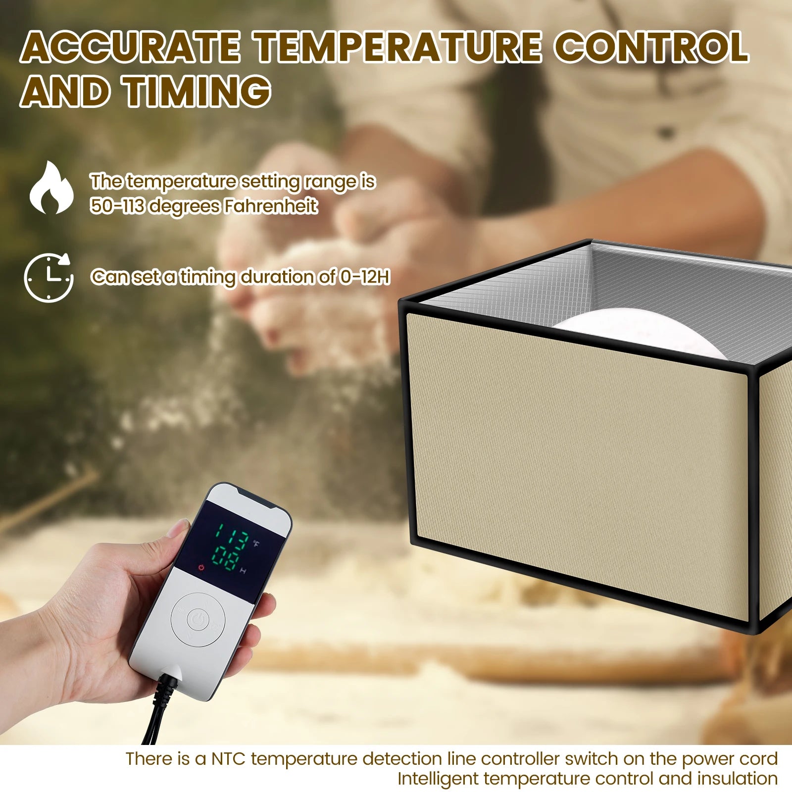 Sourdough Proofer with Adjustable Heater – Temperature Controlled Electric Bread Proofing Box for Sourdough, Bread Making & Fermentation