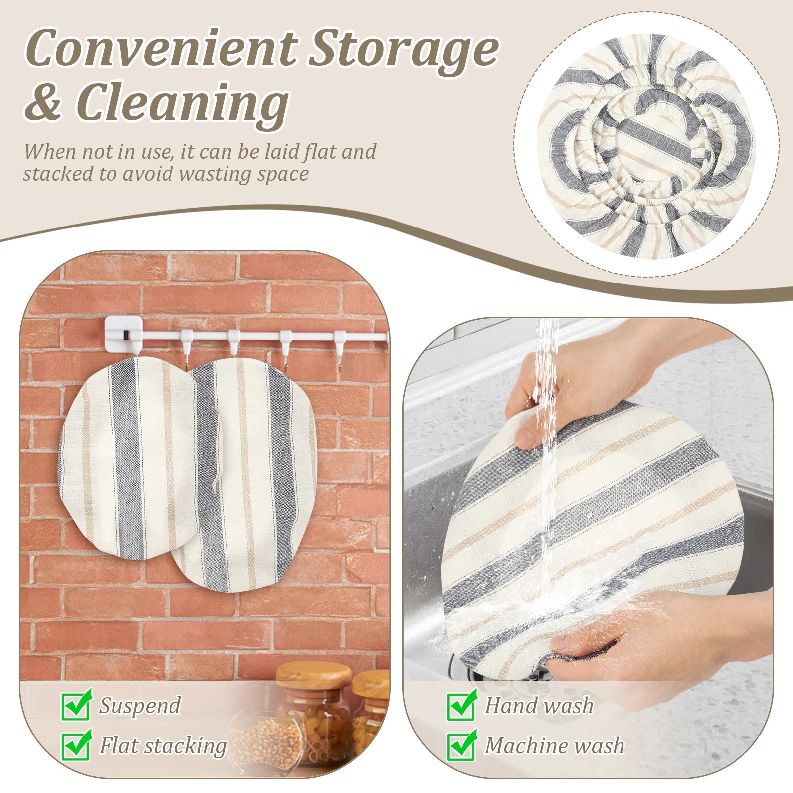 Sourdough Cotton Bowl Covers 3/4PC Sets