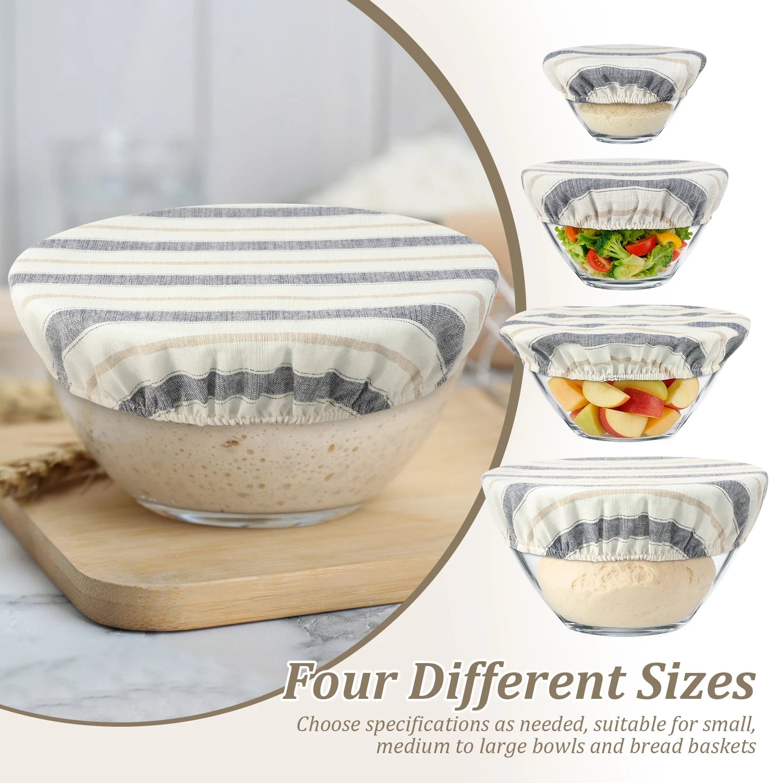 Sourdough Cotton Bowl Covers 3/4PC Sets