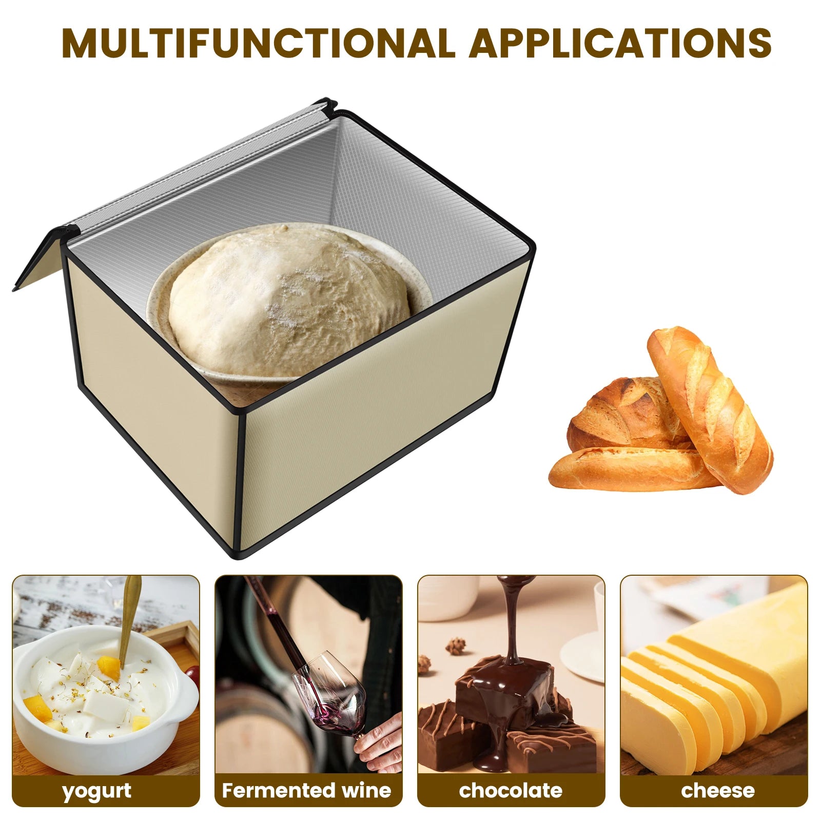 Sourdough Proofer with Adjustable Heater – Temperature Controlled Electric Bread Proofing Box for Sourdough, Bread Making & Fermentation